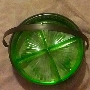 Vintage green depressing Vaseline uranium glass.